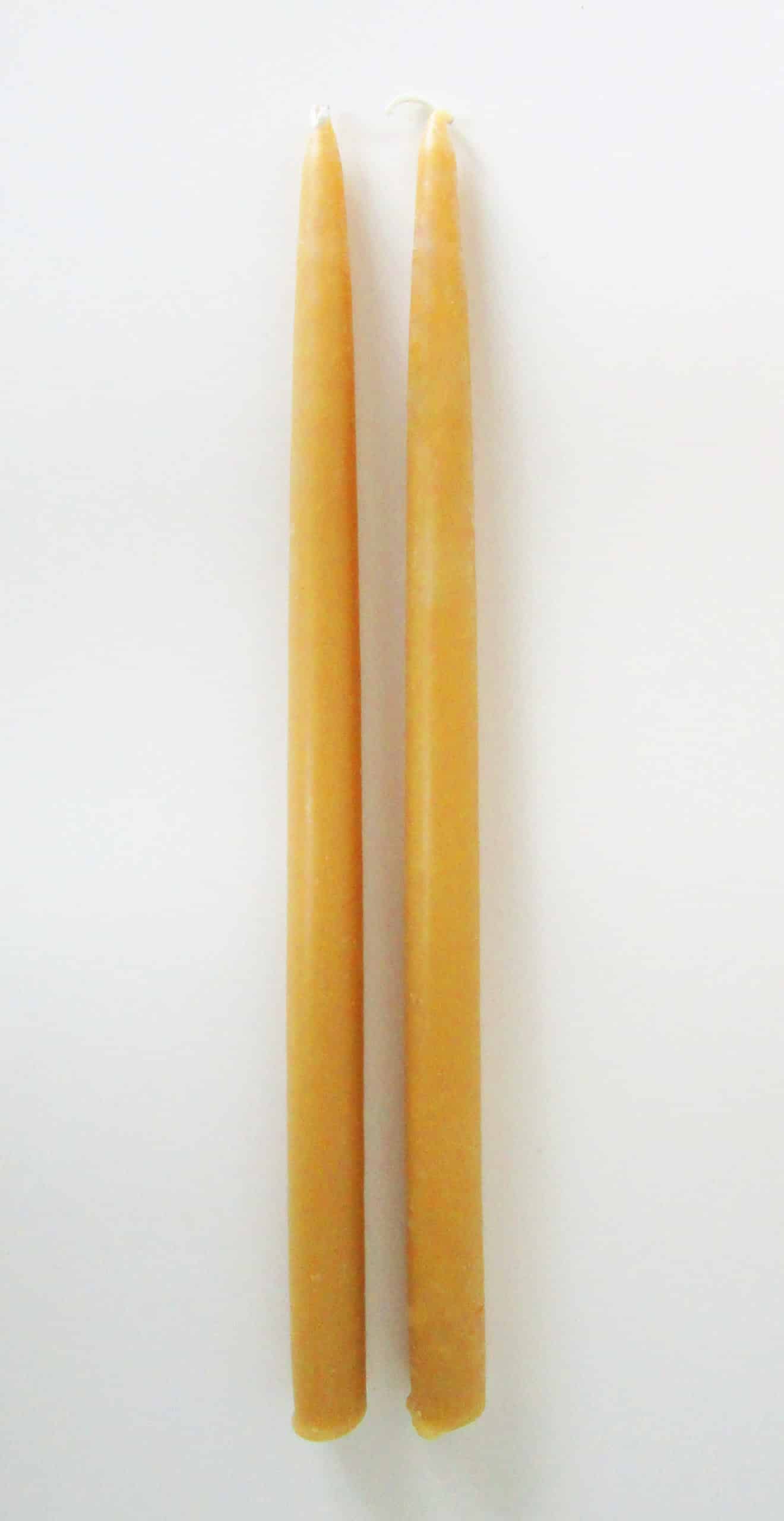 100% Pure Beeswax. Beeswax Long Taper Candles (2)