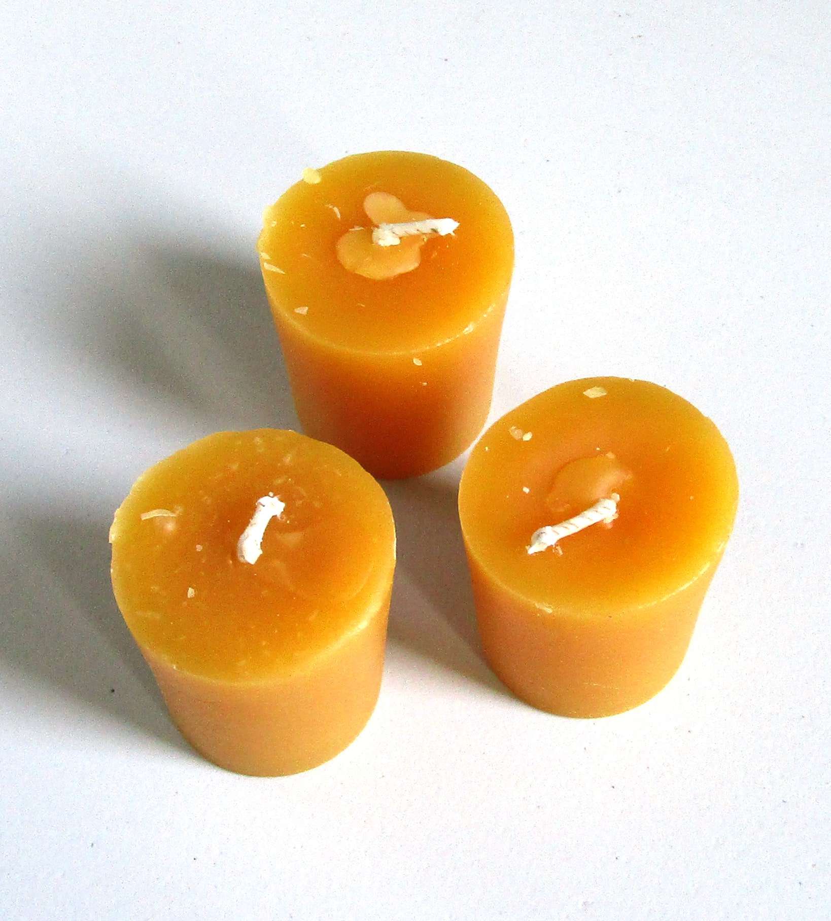100% Pure Beeswax. Beeswax Votive Candles (3)