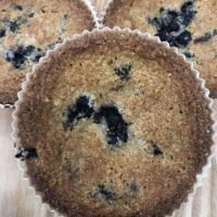 Corn cake with blueberries