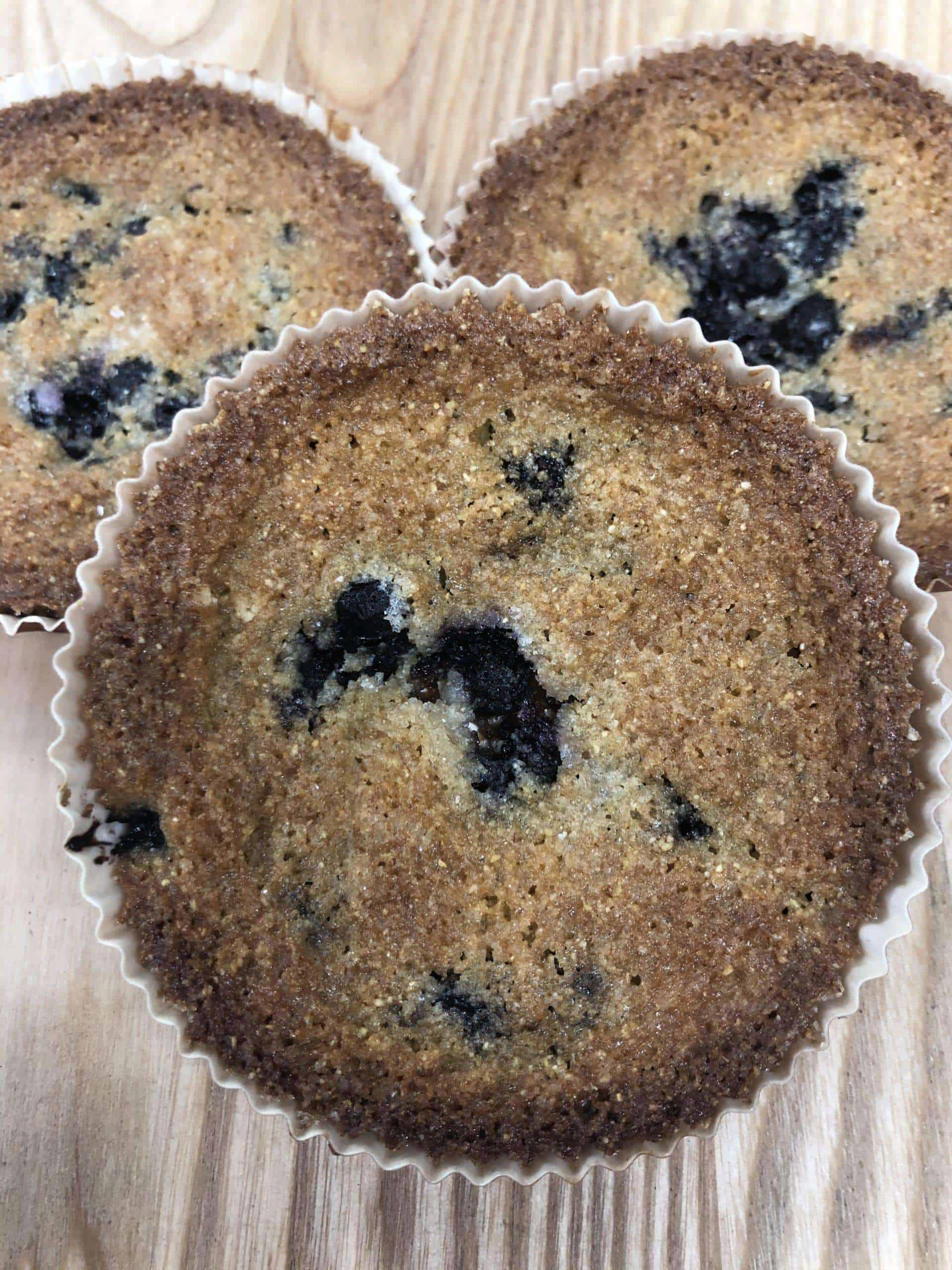 Corn cake with blueberries