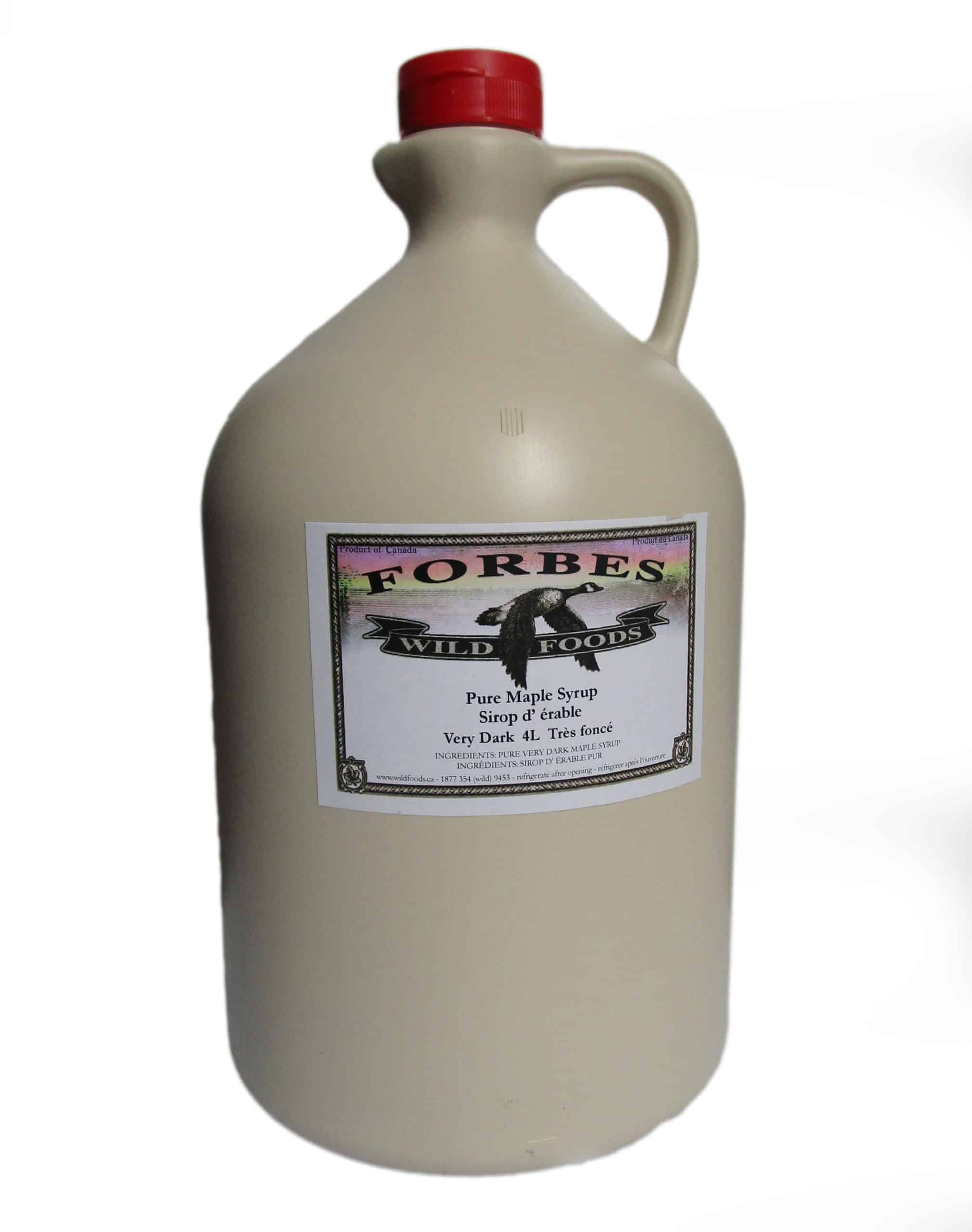 Very Dark Grade is the most concentrated of the syrup grades and as such has the strongest maple flavour. Loved by chefs for it's ability to carry through in dishes and by the market crowd for it's health advantages. By far our best seller. Maple Syrup, 4L Very Dark Grade