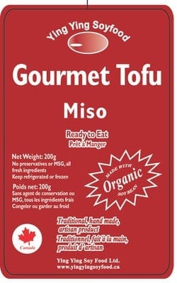 Size: 200g. Shelf life: 4 weeks. Miso Tofu