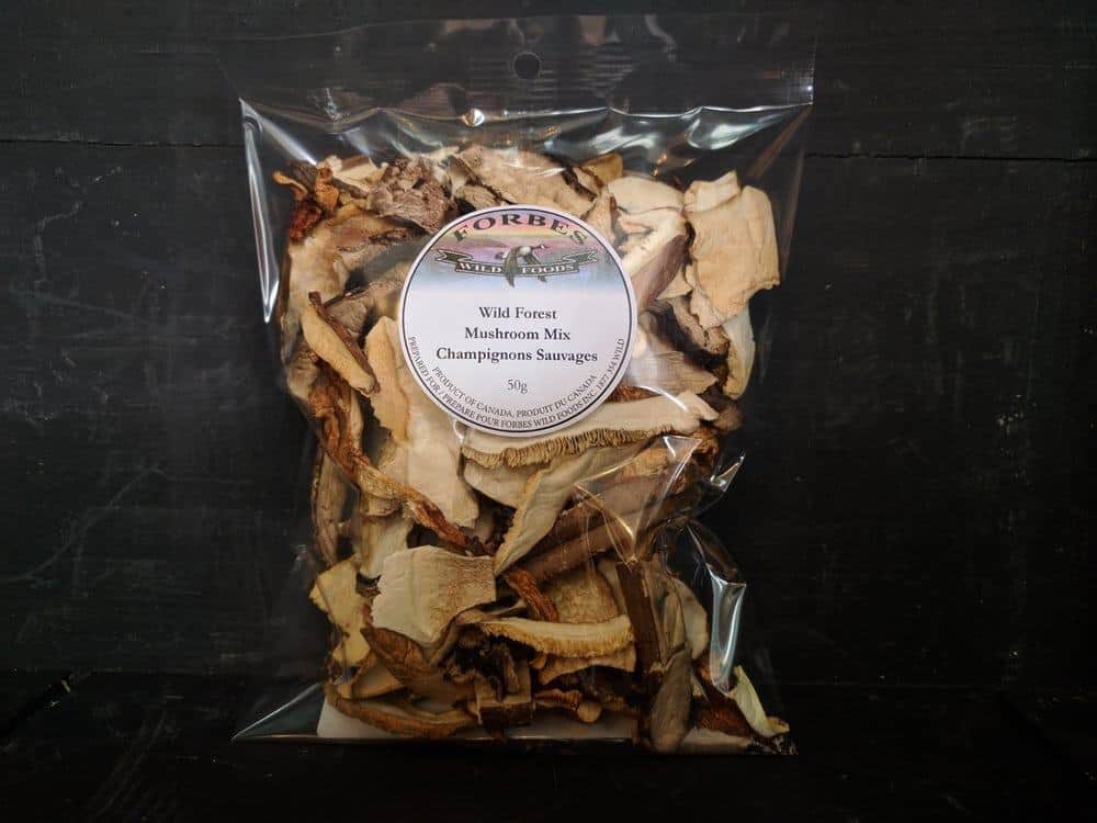 Our Forest Mix contains 12-17 varieties of hand picked local mushrooms carefully dried and ready for fun. All the flavours and colors combine to give any pasta, soup, or rissotto dish a chance to gain the finest the forest has to offer. Mushrooms Wild, Dried 50g Wild Forest Mix
