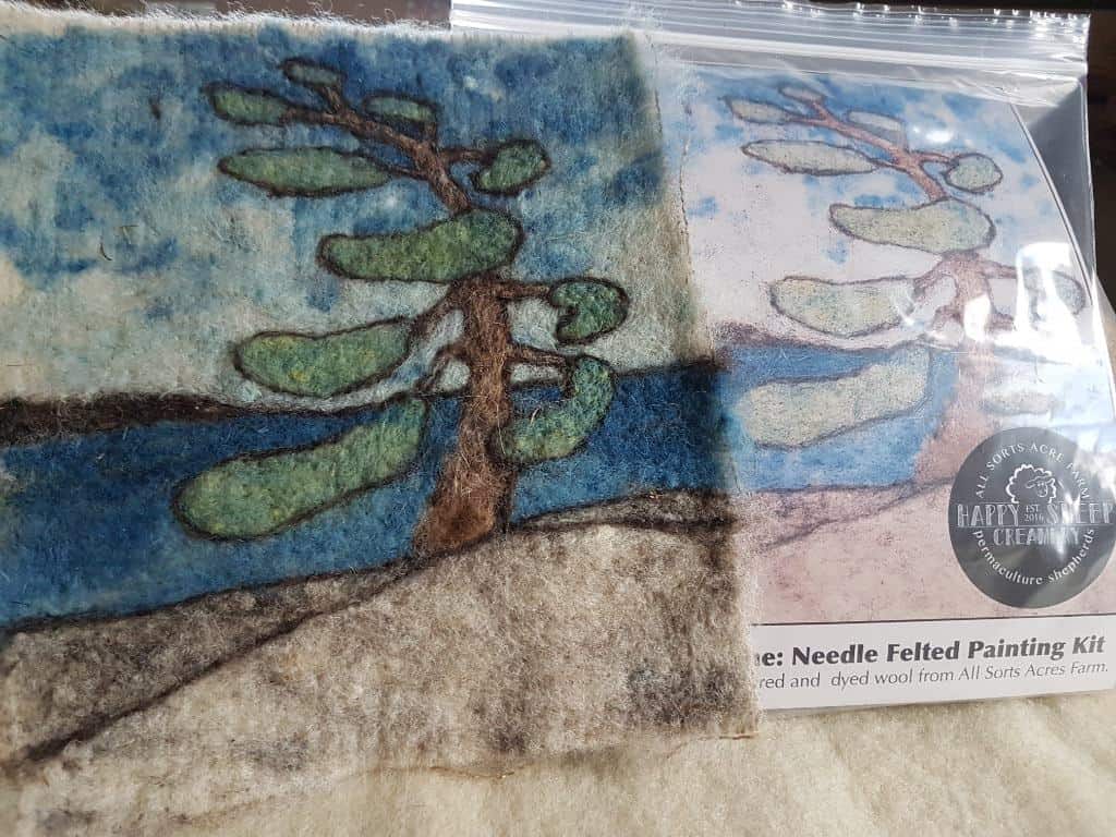 Needle felting kit: tree painting