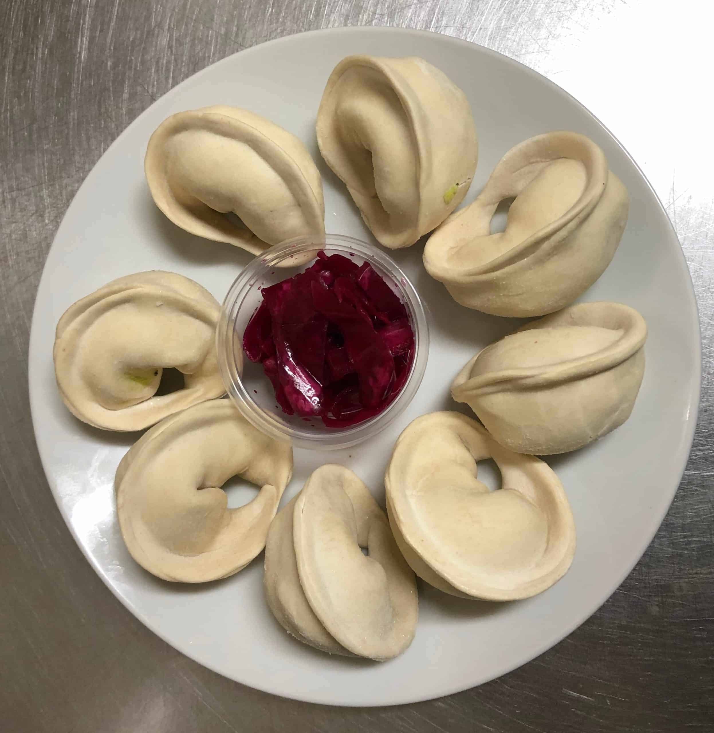 Ingredients: Organic potato, spinach and garlic wrapped in organic flour. Potato Spinach MoMo - 20 pcs