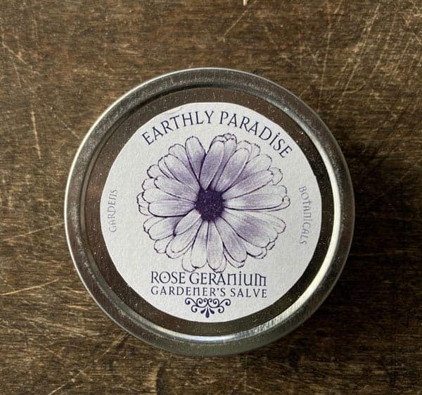 2oz Comfrey base with rose geranium essential oil. Very moisturizing and healing for cuts, scrapes Rose Geranium Salve