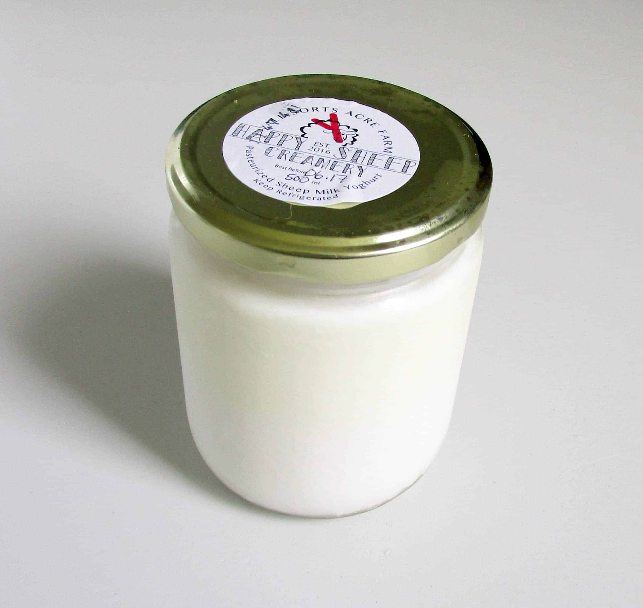 A mild, creamy plain yoghurt ideal for eating on it's own, with granola (as shown in the photo), or used for cooking. 500ml glass jar Sheep Milk Yoghurt