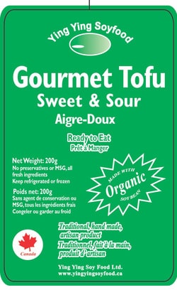 Size: 200g. Shelf life: 16 weeks. Sweet & Sour Tofu