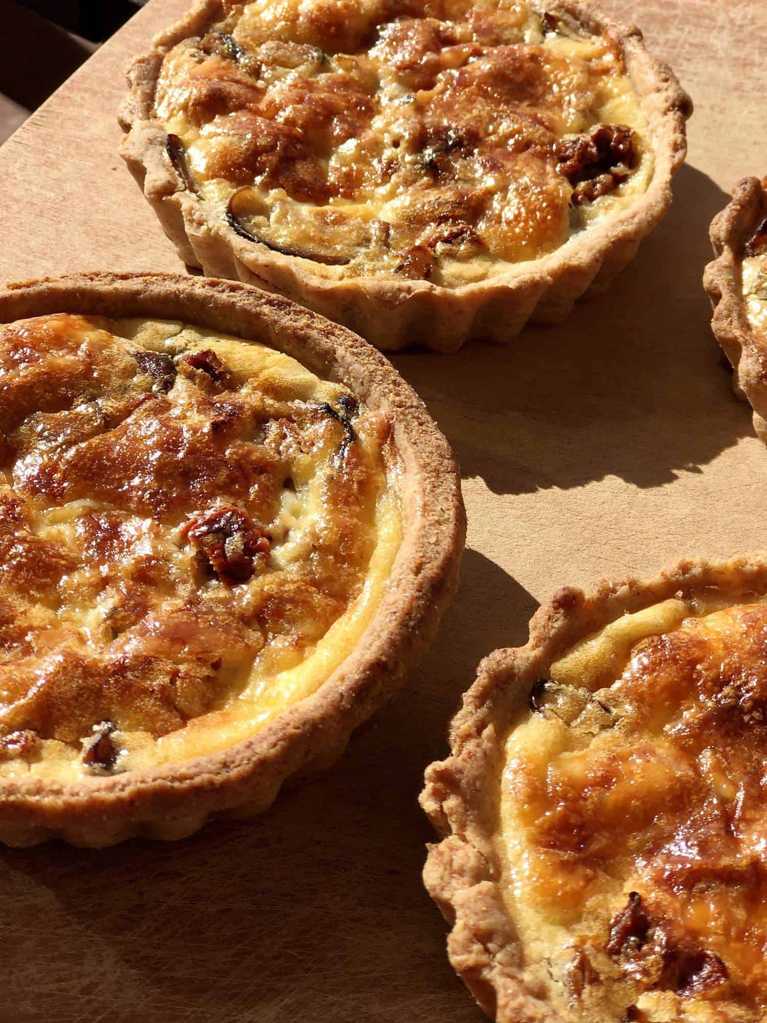 A pack of 3 mini-quiches made with spelt flour