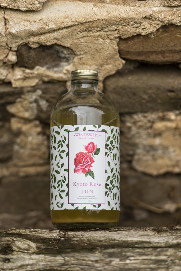 Probiotic Honey tonic made with organic fair trade green tea and local honey 500ml Kyoto Rose Jun Kombucha - 500ml
