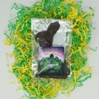 10 bars (previously 9) of 65% dark chocolate with vanilla and sea salt (75g/bar) Spring Easter Bunny - Single