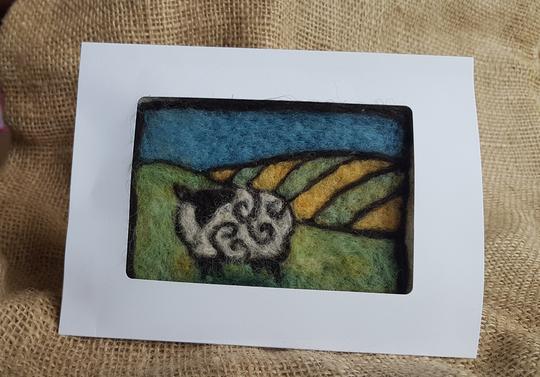 Needle felting kit: sheep card
