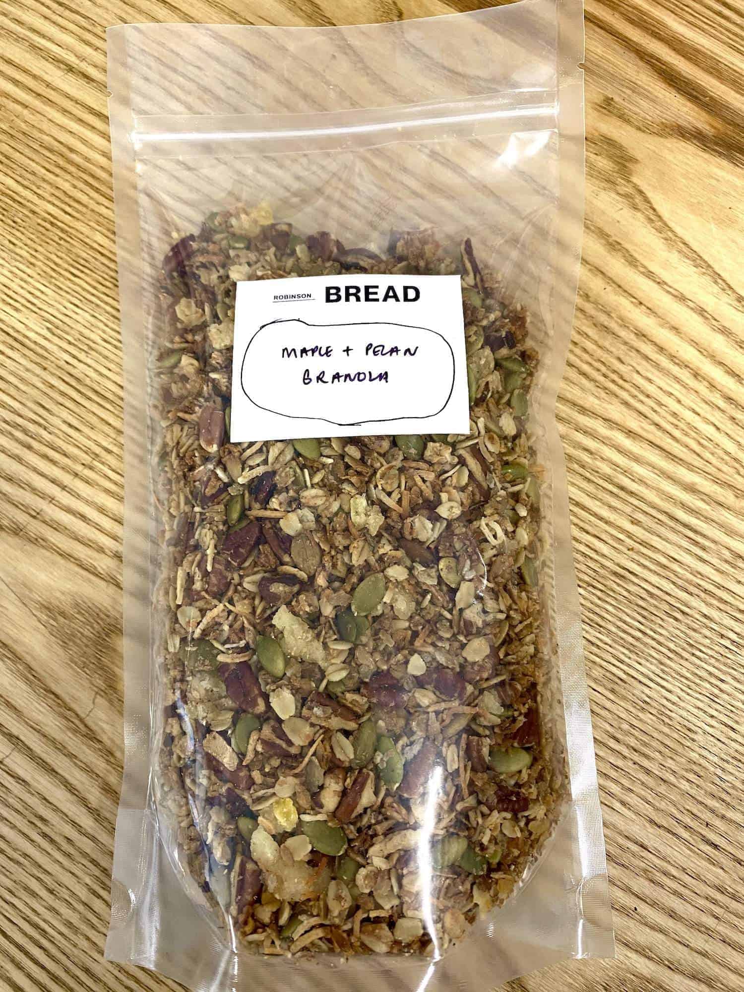Maple pecan granola with coconut, crystalized ginger, pumpkin seed and rye flakes. Maple Pecan Granola