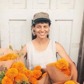 Bunched french breakfast radishes Seedling: Giant Marigold - 4-pack