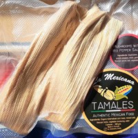 Tamales - mushrooms in a guajillo pepper sauce