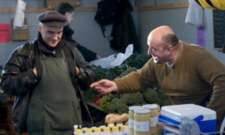 Philosophical discussion at the market, circa 2009