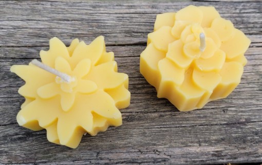 Flower beeswax candles scaled flowers