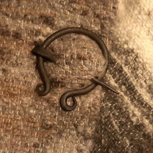 Hand forged penannular shawl or blanket pin