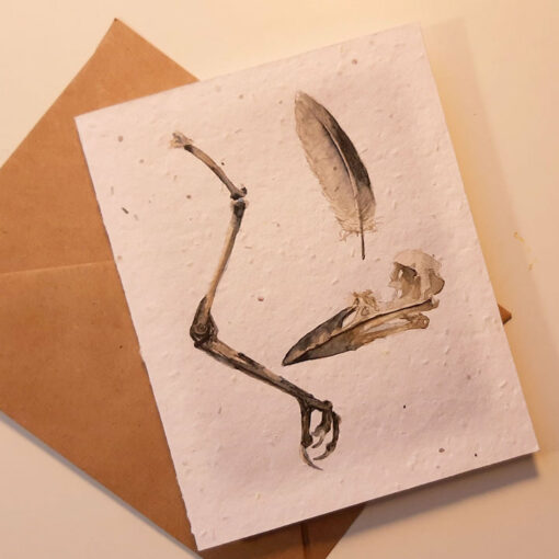 Farm found: bird bones - printed card