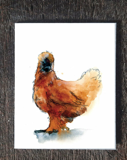 Silkie hen - seed paper greeting card