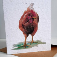 Barnyard hen - seed paper greeting card