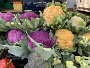 Caulifloweer a diet of all organic - greens, daily sweet potatoes and grains which produce their beautiful orange yolks!